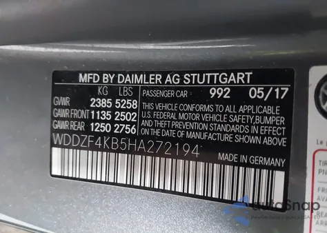 2017 Mercedes-Benz E 300 4Matic из США, поврежденный, VIN WDDZF4KB5HA272194